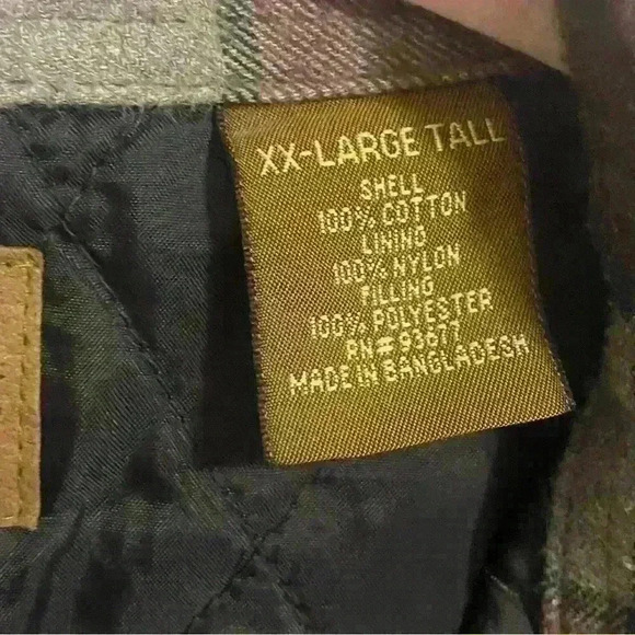 Quilted Flannel Men’s XXL Tall Jacket Long Sleeve St. John’s Bay - Picture 5 of 9